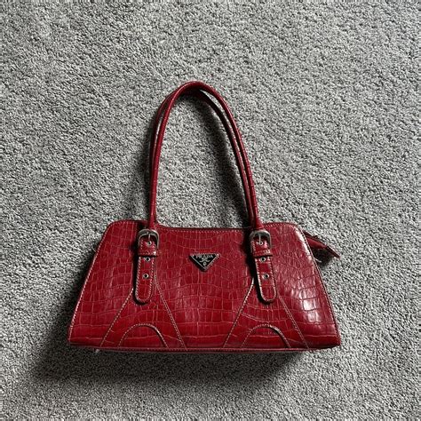 prada red purse snake skin|prada recycled purses.